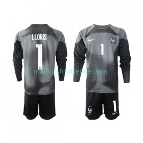 Maillot/Tenue France LLORIS 1 Gardien Enfant Domicile Coupe du monde 2022 Manche Longue